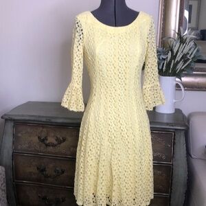 NEW Rabbit Rabbit Rabbit dress yellow embroidered detail size 6 dress Spring
